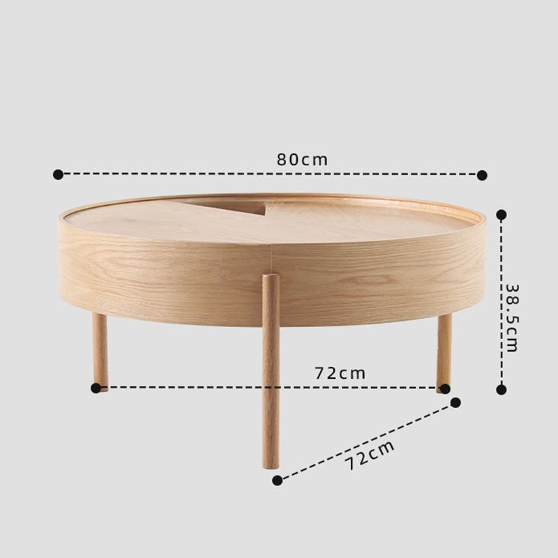 Solid Wood Coffee Tables Modern Multifunctional Storage Side Table Nordic Design Living Room Round Sofa Coffee Table Removable