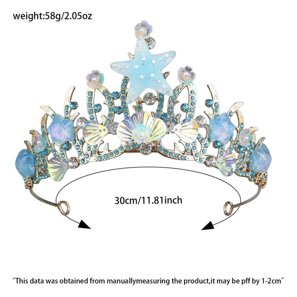 Mermaid Crown Diadems Halloween Ocean Style Costume Seashell Starfishs Hair Accessories for Women Girls Birthday Party Tiaras
