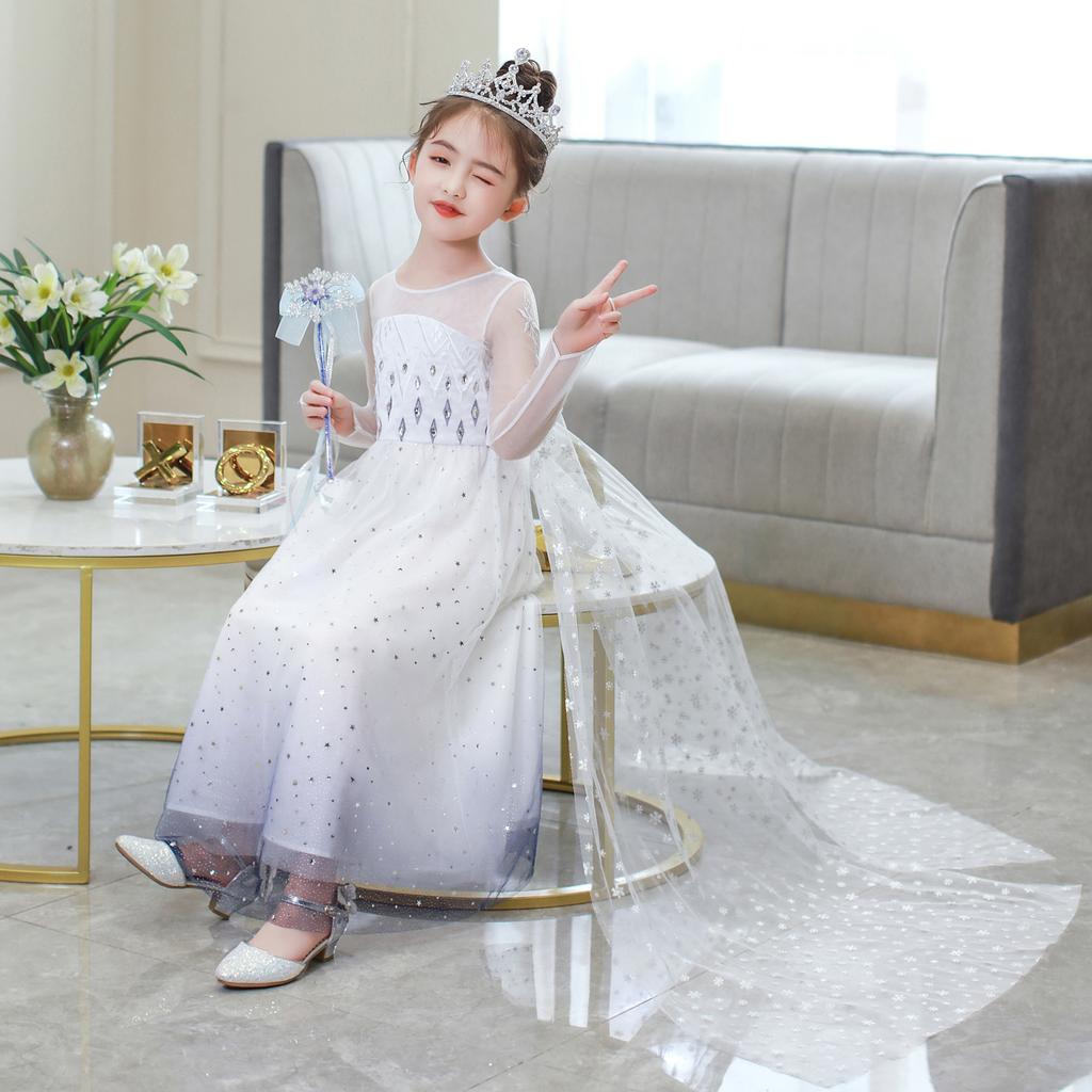 Frozen 2 Elsa Girls Dress Summer Queen Elsa Princess Dress Elsa Kids Dress