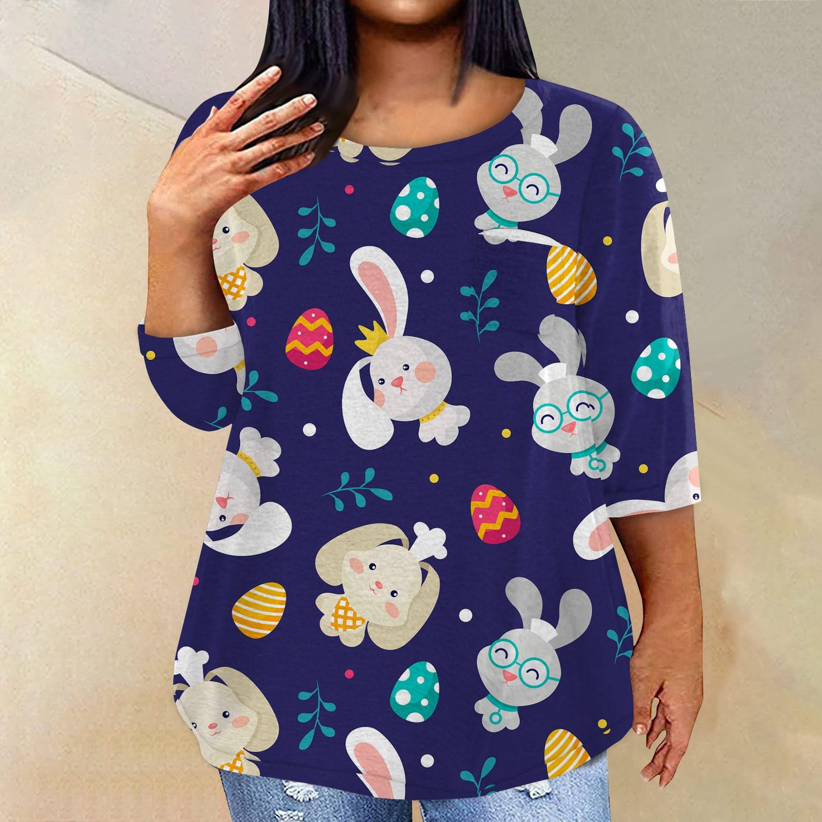 

Женский модный повседневный пуловер с круглым вырезом и рукавом три четверти с принтом, топ с рукавами 4/3 XXXL