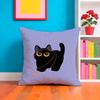 Cartoon Little Black Cat Cute Pillow Case Pillow Case Plush Fabric Soft Double Sided Print Home Sofa High Quality Cushion