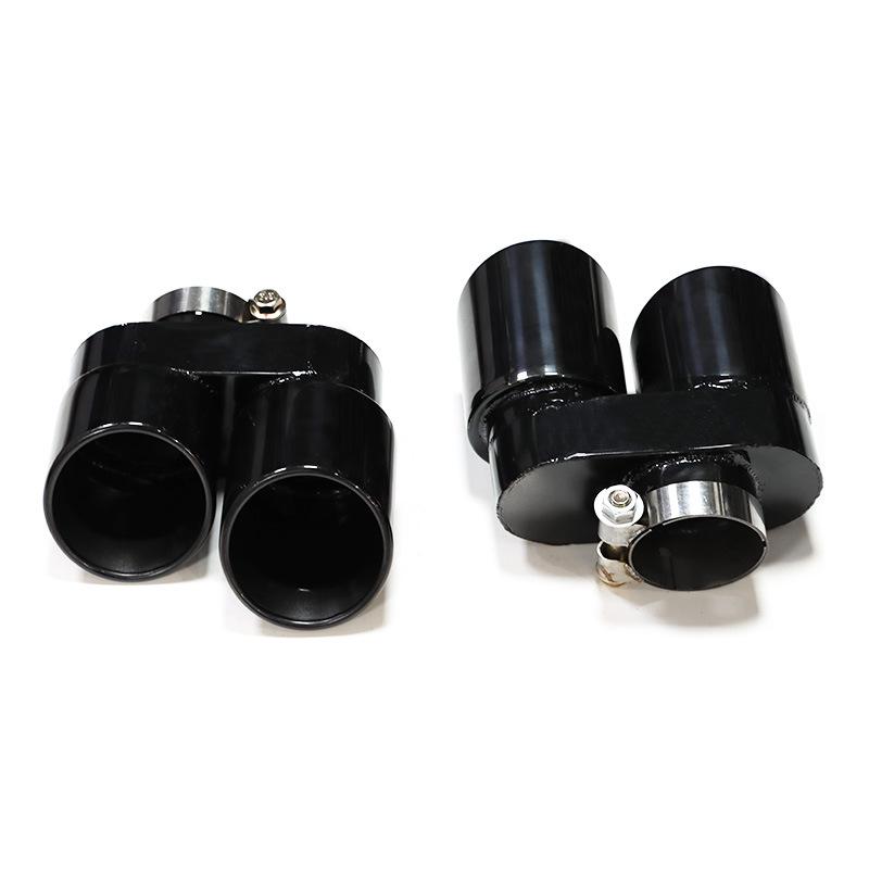 BMW 4 Series (G22) Quad Exhaust Pipe Mod: Stainless Steel & Black Carbon Fiber Tailpipes