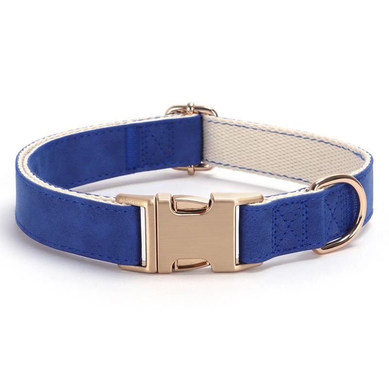 Adjustable Soft Suede Leather Dog Collar with Metal Buckle Fashional Durable Anti-Escape Dog Necklace Collares Para Perro