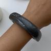 Design Sense Marble Texture Acrylic Wide Bracelet, Exaggerated Irregular Smudge Resin Bracelet