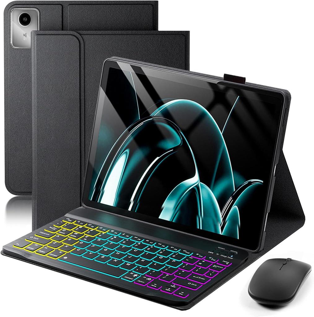 Lenovo M11 Tablet Protective Case with Colorful Backlit Bluetooth Keyboard (2025)
