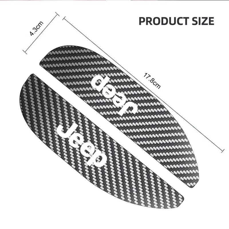 2Pcs Car Rearview Mirror Rain Eyebrow Carbon Fiber For Jeep Grand Cherokee Wrangler Gladiator Compass Renegade Wagoneer Avenger