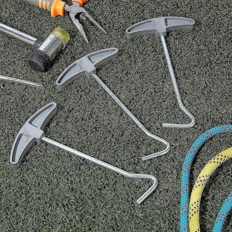 Tent Peg Ground Hook Pullers Tent Peg Nail Puller Tool Peg Puller Extractor Tent Stakes With Hook Extractor Remover Tent Accessories(4pcs, Silve