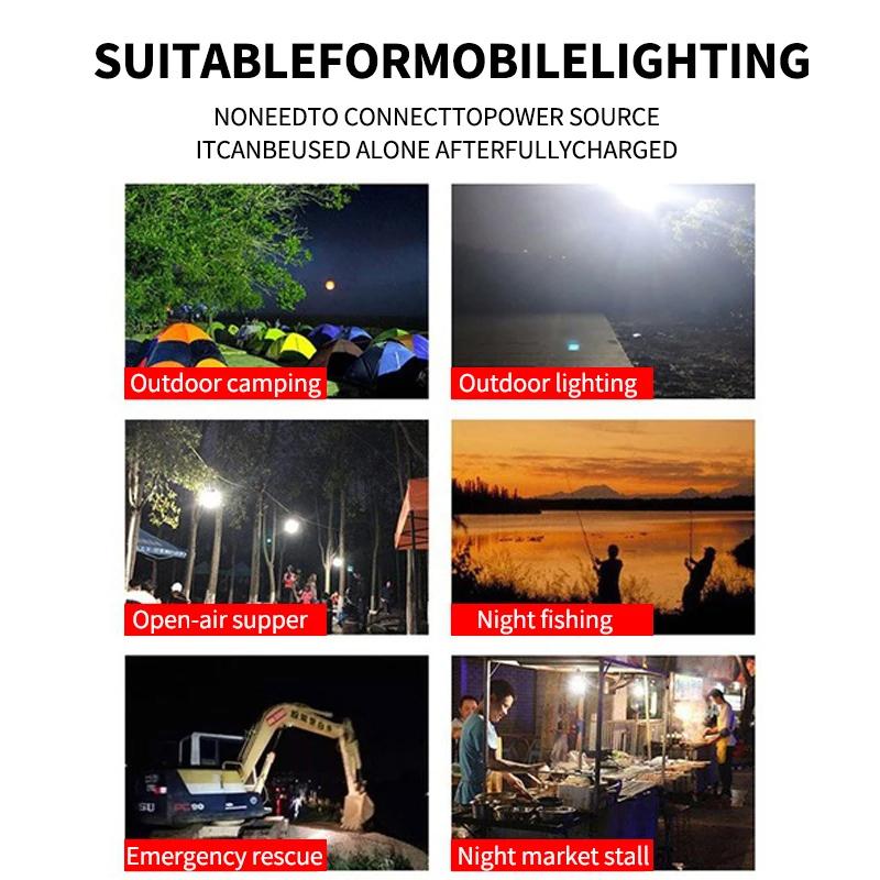 LED Emergency Lights Outdoor USB Rechargeable with Solar Panel Portable Lanterns Hanging Camping Energy Saving Bulb Garden Tent
