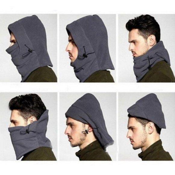 Man Thermal Winter Wind Protection Hooded Fleece Neck Prevent Warm Full Face Mask