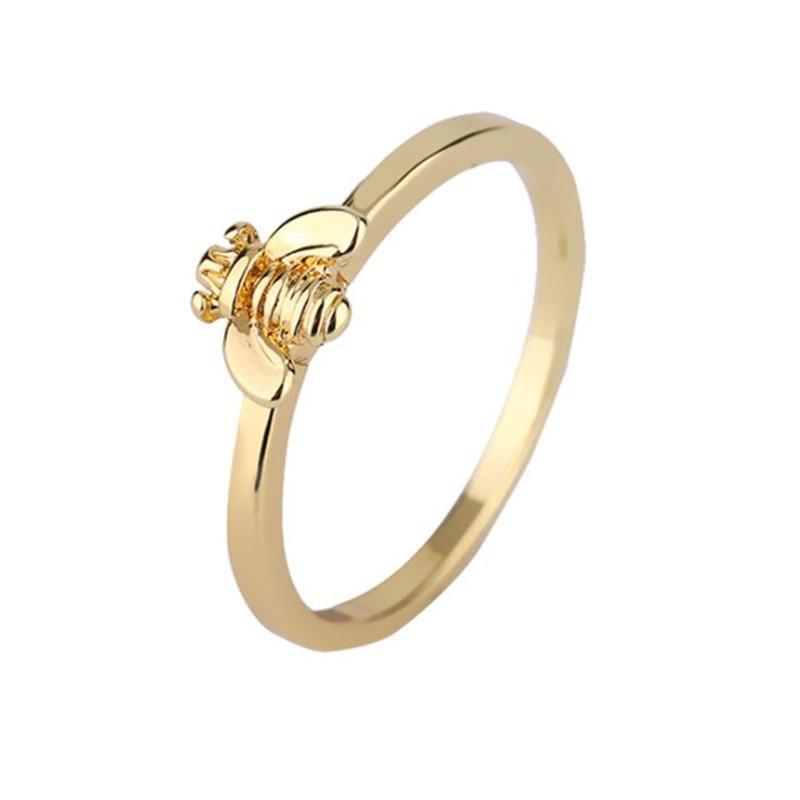 Nuovo Arrivo Arrivo Alla Moda Elegante Colore Oro Ape Tono Argento Gioielli Dolce Carino Forma di Insetto Personalità Anelli Raffinati R001Gioielli di Moda