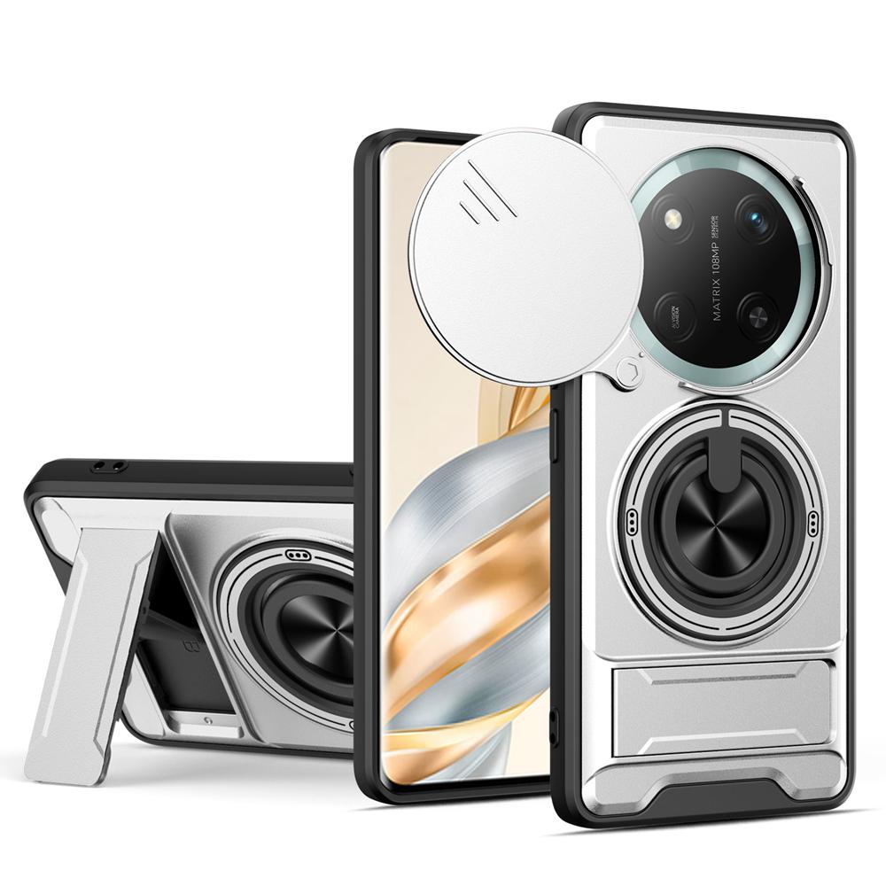 KEYSION Magnetic Phone Case for Honor X9c 5G Slide Camera Protection Upright Kickstand Shockproof Back Cover for Magic 7 Lite 5G