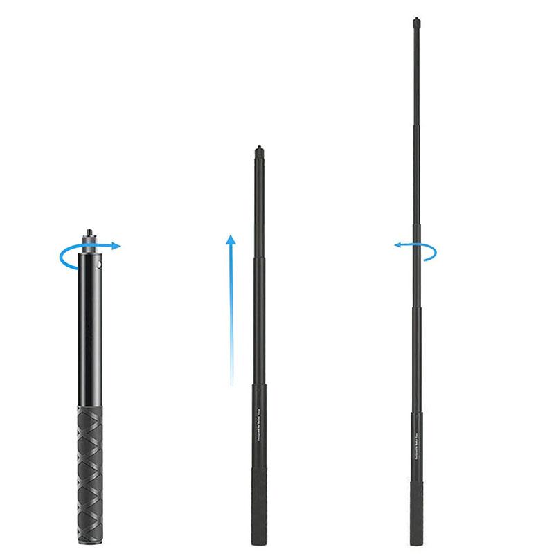 Time Invisible Selfie Stick for Insta360 X4 X3 X2 GoPro 12 11 10 9 8 DJI Action 4/3 SJCAM Selfie Stick Bundle Handle 7