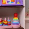 1 Set Micro Scene Decoration Miniature Dollhouse Small Wooden Bucket Assembling Blocks Model For Doll Accessories