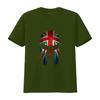 Union Jack T Shirt with Knight Helmet Design Free Personalisation Patriotic Great Britain for Adults Kids Birthday Vintage