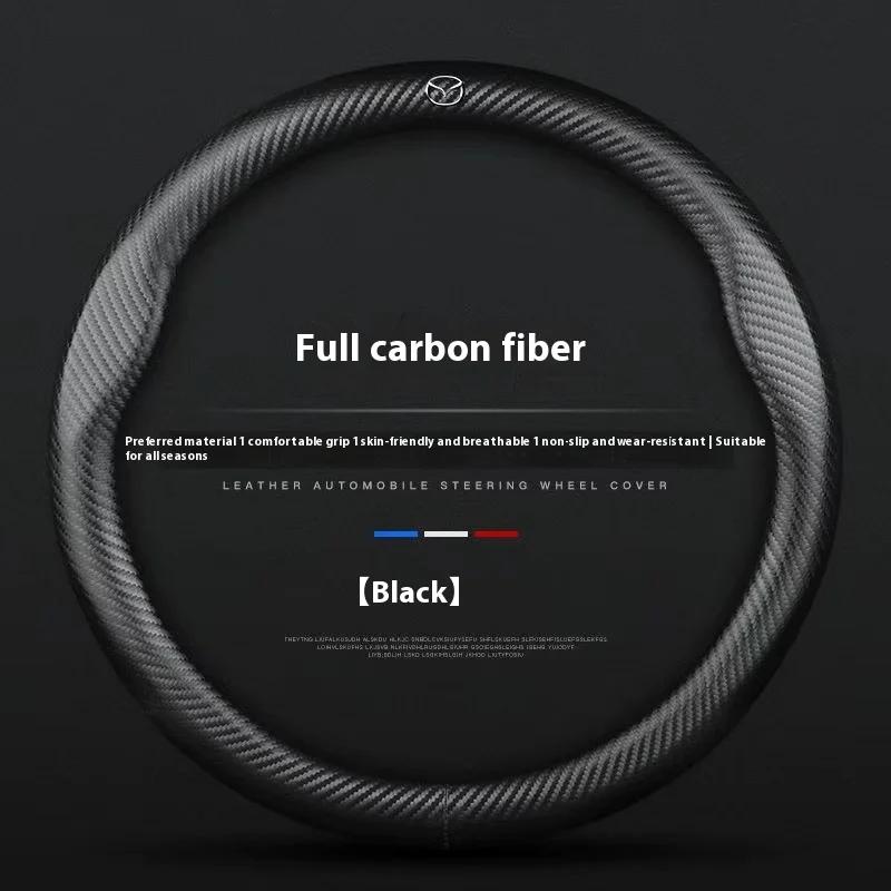Carbon fiber Leather Car Steering Wheel Cover For Mazda 3 5 6 8 SKYACTIV Axela Atenza CX30 CX5 CX7 CX8 CX9 MX5 BT50 Accessories FF12