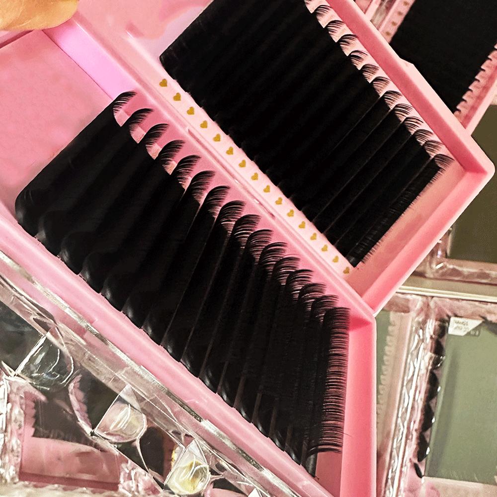 Dark Matte Black 0.03 0.05 Cashmere Volume Lash Extension Supplies Private Label Individual Eyelash Extension Tray