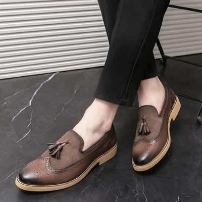 Fashion Men Brogues Fashion Tassel Loafers Slip On Designer Wedding Dress Shoes Leather Oxfords Office Business Formal Shoes Big Size 47