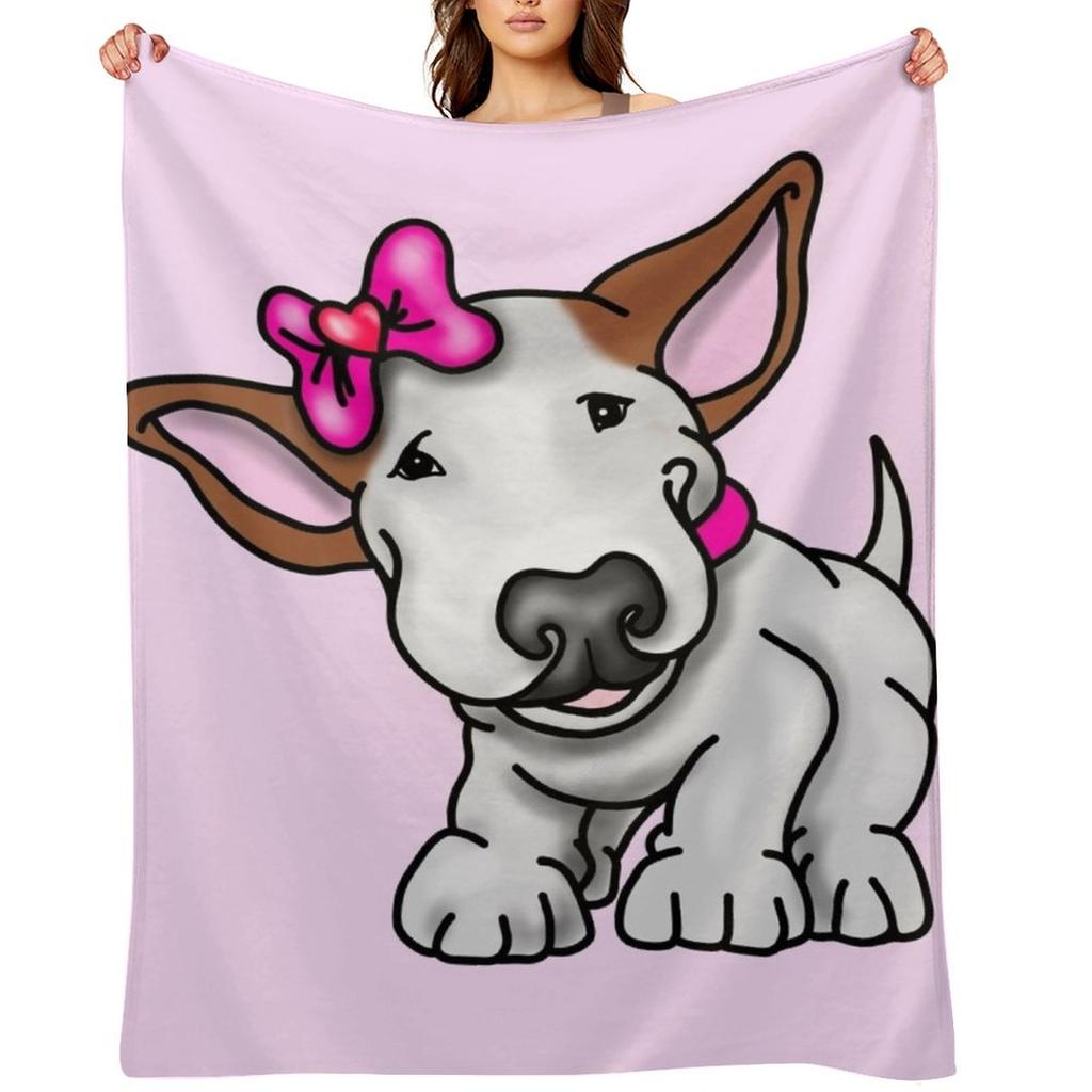 Bow Bullterrier Throw Blanket funny gift Luxury Thicken for babies heavy to sleep Blankets