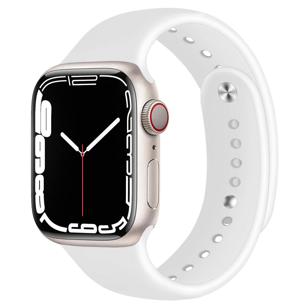 Compatible Silicone Watch Strap for Apple Watch S11 - All Series, Universal Double-Section Snap Button.
