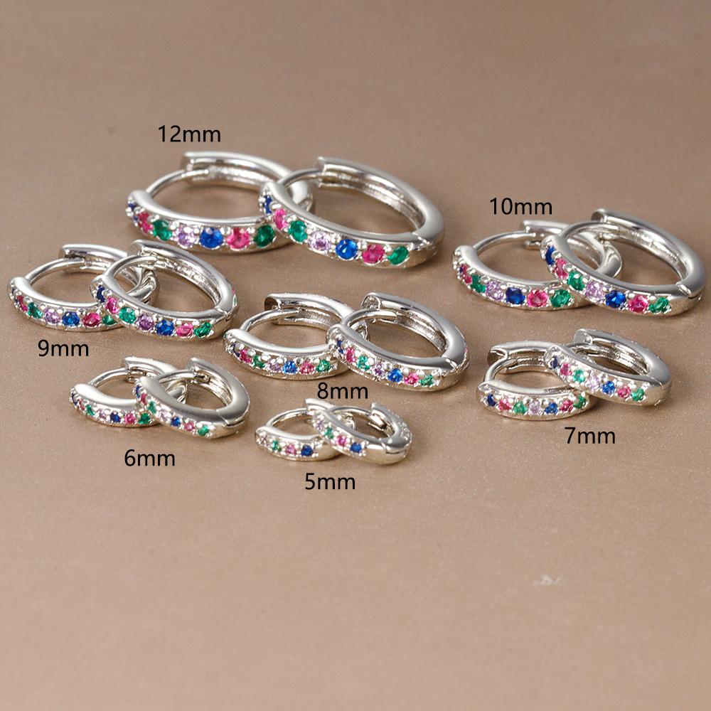 2PCS Stainless Steel Minimal Crystal Zirconia Hoop Earrings Gold Silver Color Small Huggie Cartilage Earring Piercing Jewelry