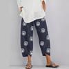 Women's Fashion Loose Dandelion Print Elastic Waistband Pocket Pants