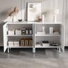 Modern sideboard with 3D curved doors, handleless design, living room hallway storage, made of PB and MDF, metal legs