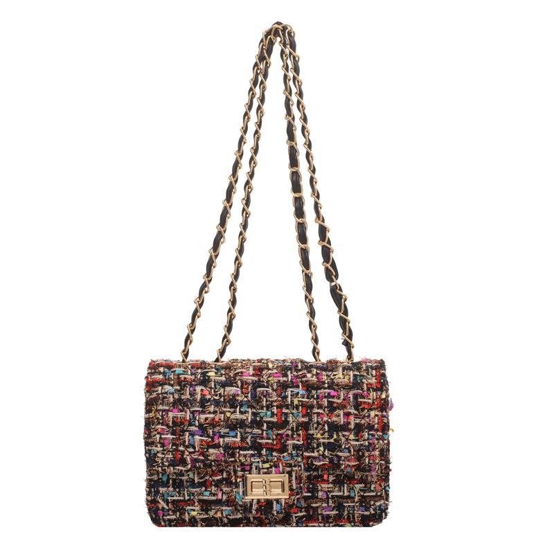 1Pc Xiaoxiangfeng Woolen Bag Women's Bag New Trendy Popular Korean Version Fashion Versatile Chain Single Shoulder Messenger Bag