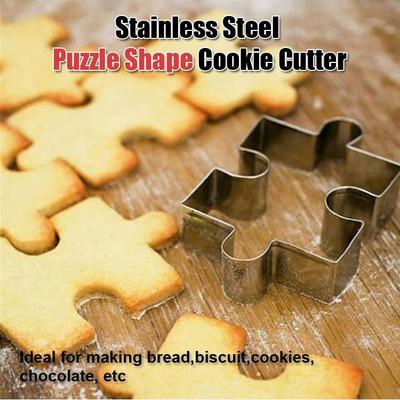 2 PEZZI Puzzle Acciaio Inossidabile Stampo per Biscotti, Zucchero Torta DIY Modellazione e Taglio