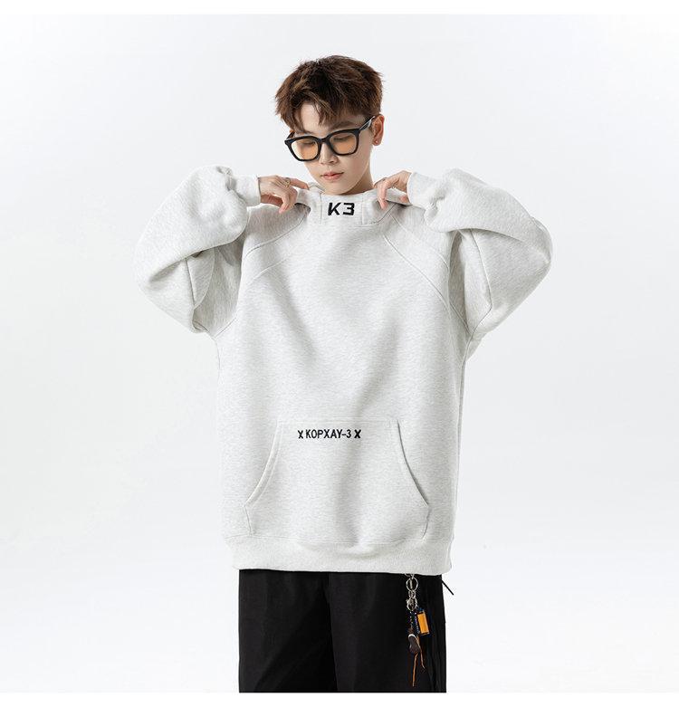 2025 Spring/Autumn Men's Embroidered Hooded Sweatshirt: Loose, Lazy Style Jacket