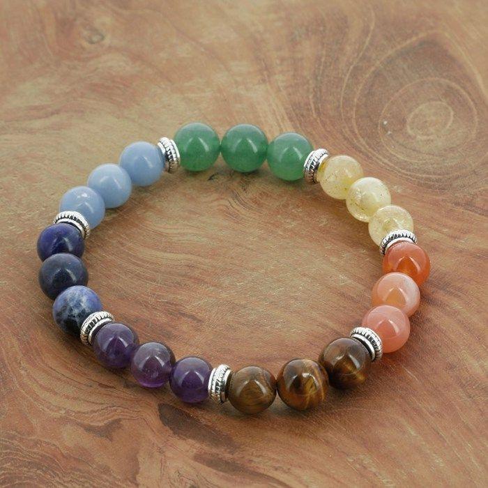 Bracelets - Nature &; Discoveries : 7 Chakras Natural Stones Bracelet - Multicolor