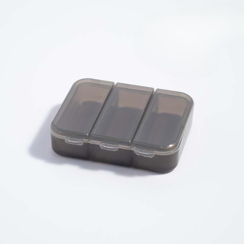 Compact Portable Mini Three-compartment Covered Sealed Light-proof Compartmentalized Pill Storage Box чёрный