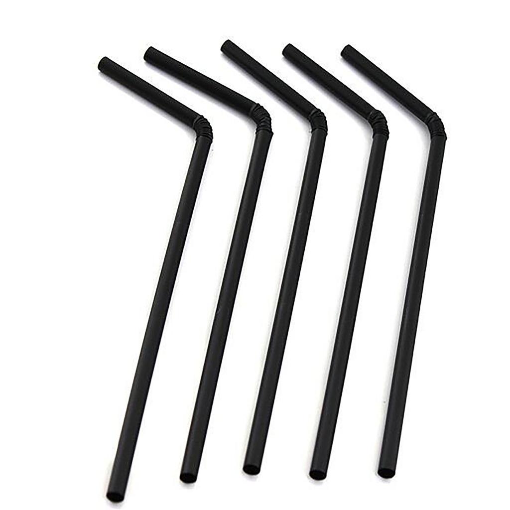 Disposable Black Elbow Material Straws Juice Drink Milk Tea Straws