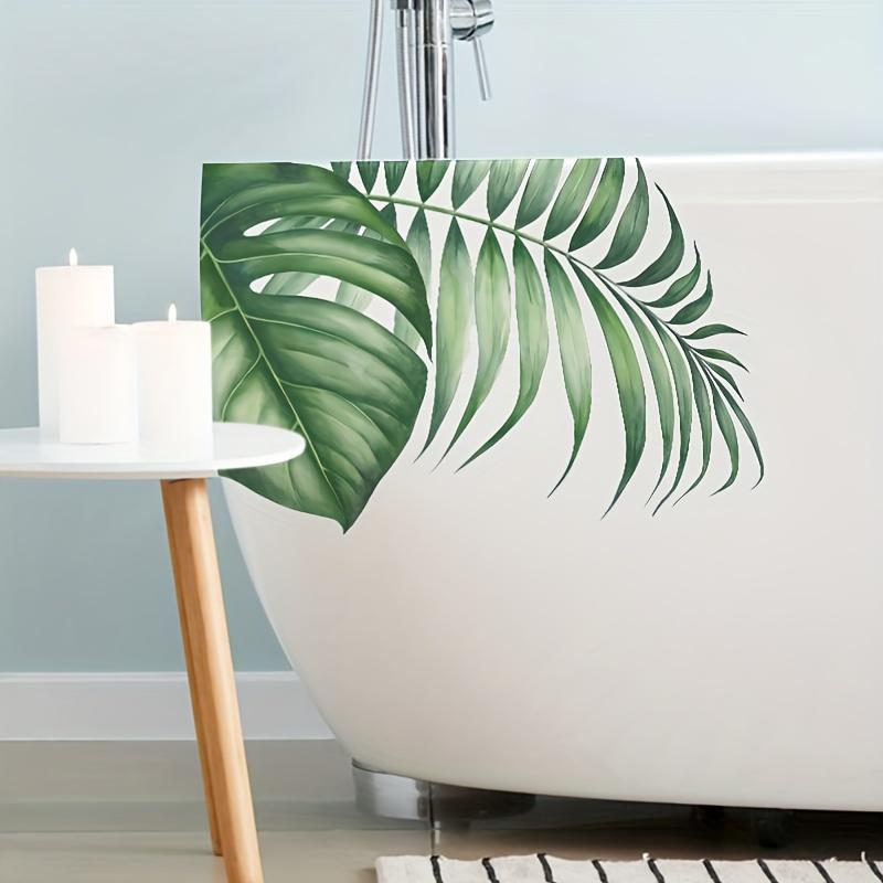 Toilet Tank Toilet Lid Decals - PVC Self-adhesive Bathroom Accessories Decorative Decals, Leaf Patterns, Home Wall Decoration