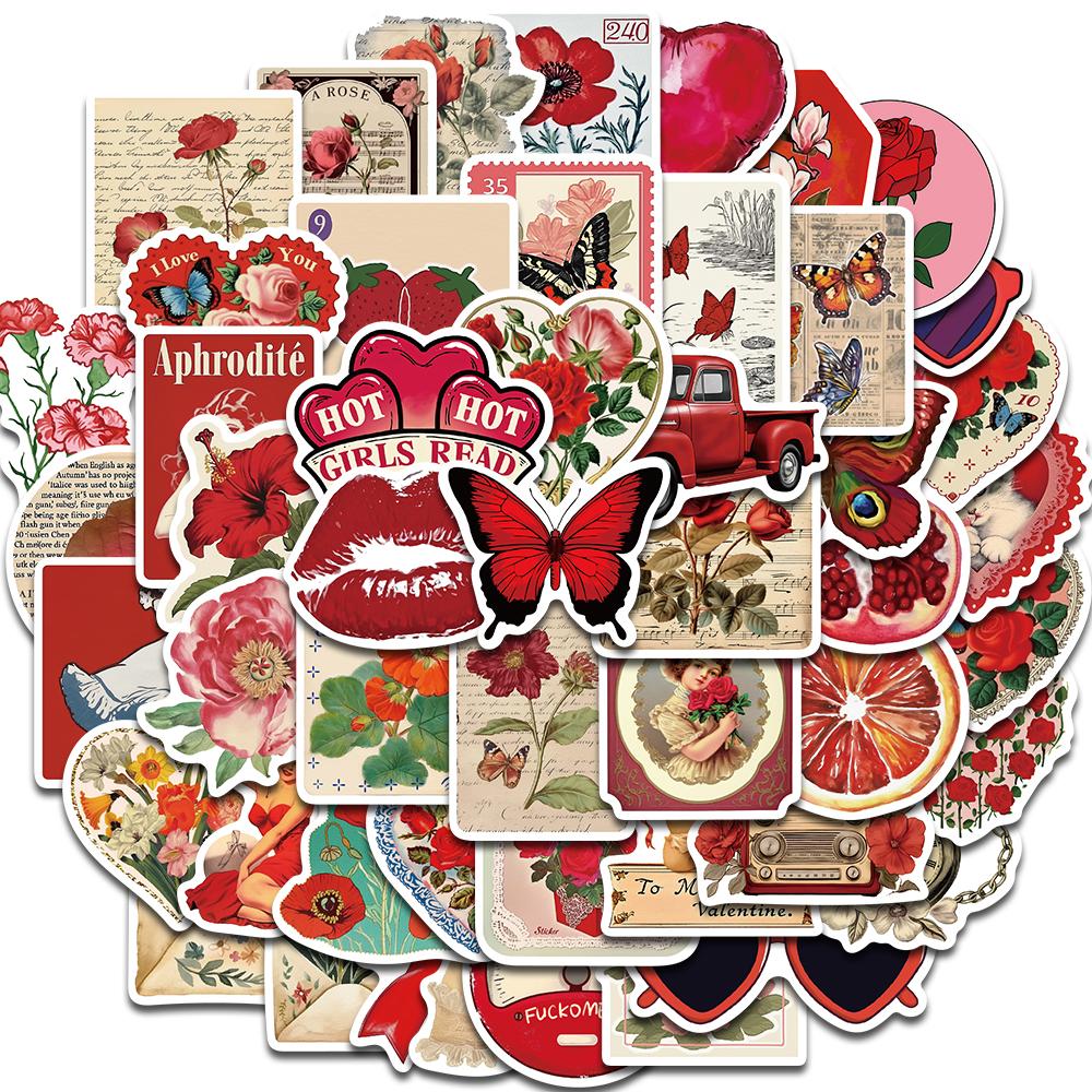 50PCS Pink Aesthetics Stickers Reading Skateboard Harajuku Decals Suitcase Office Bike Stationery Phone Notebook Bike Sticker