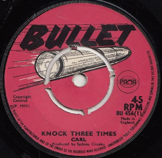 

7inch Record CARL LEWIN SYDNEY CROOKS ALLSTAR Knock Three Times The Whealing Mo BU456 Bullet 1971 UK Reggae Ska Dub Used