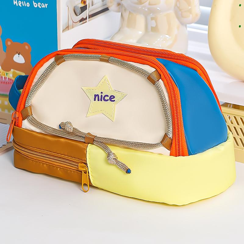 

Star Tent Style Pencil Case Large Capacity Pen Bag Cute 3 Comparterment Storage Pouch for Students Stationary School
