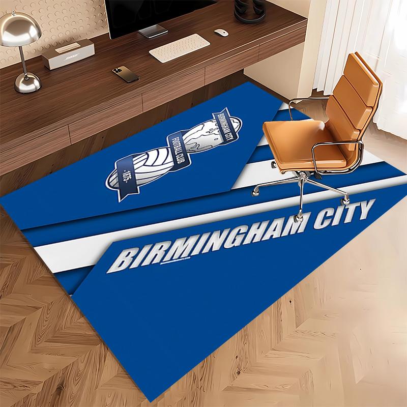 1pc BIRMINGHAM CITY LOGO Print Area Rug - Soft, Washable Non-Slip Indoor Mat, Living Room, Home Office Decorative Rug,Office Decorative