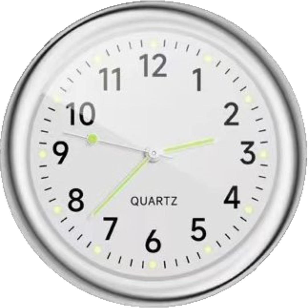 

Plus Nao Car Clock Watch, Analog, Compact, For Cars, Operated, Small, Luminous, Clip, белый