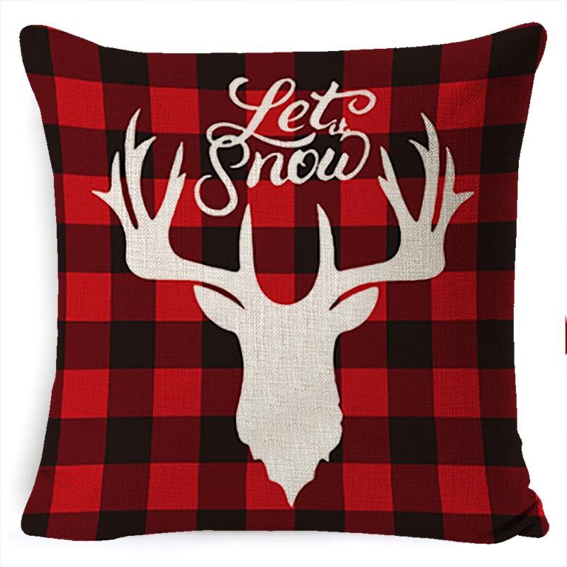 Pillow Cushion Cover Linen Santa Claus Pillow Cover Linen Material