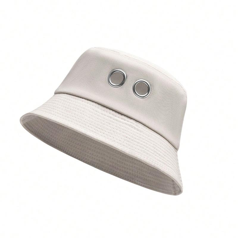 1 Metal Hole Hollow Bucket Cap for Men and Women, Summer Sun Hat Suitable for Outdoor Activities and Daily Wear In All Seasons