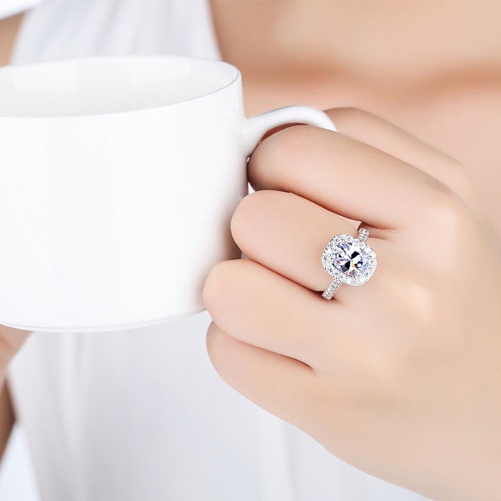 Oval Zircon Ring Living Ring Exaggerated Personality Jewelry Female Open Ring