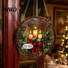 Decorative Chains for Hanging Ornaments Christmas Acrylic Window Decor, 2D Holographic Stained Glass Art Ornament with Metal Chain, Double-sided
