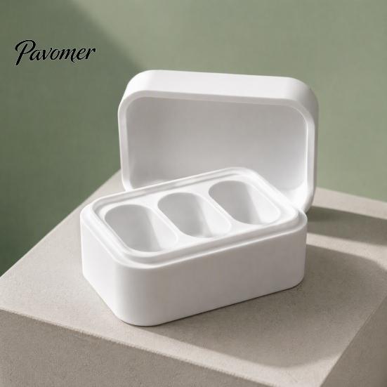 Portable Travel Container for Sticks Solid Antiperspirant Cream Storage Case, 3 Slots Waterproof PLA Organized Scented Paste Display Box Organizer,