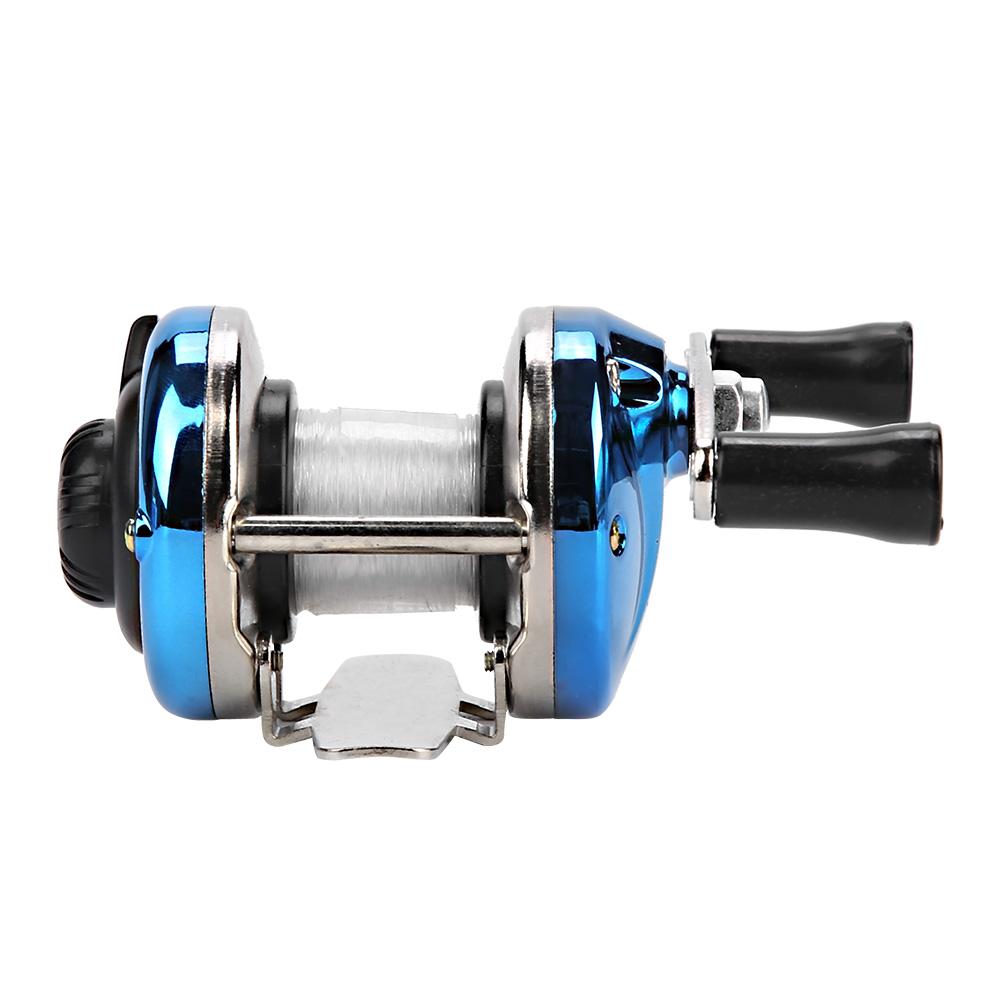 Portable Winter Ice Fishing Reel Wheel with Wire Outdoor Casting Tackle(Blue)