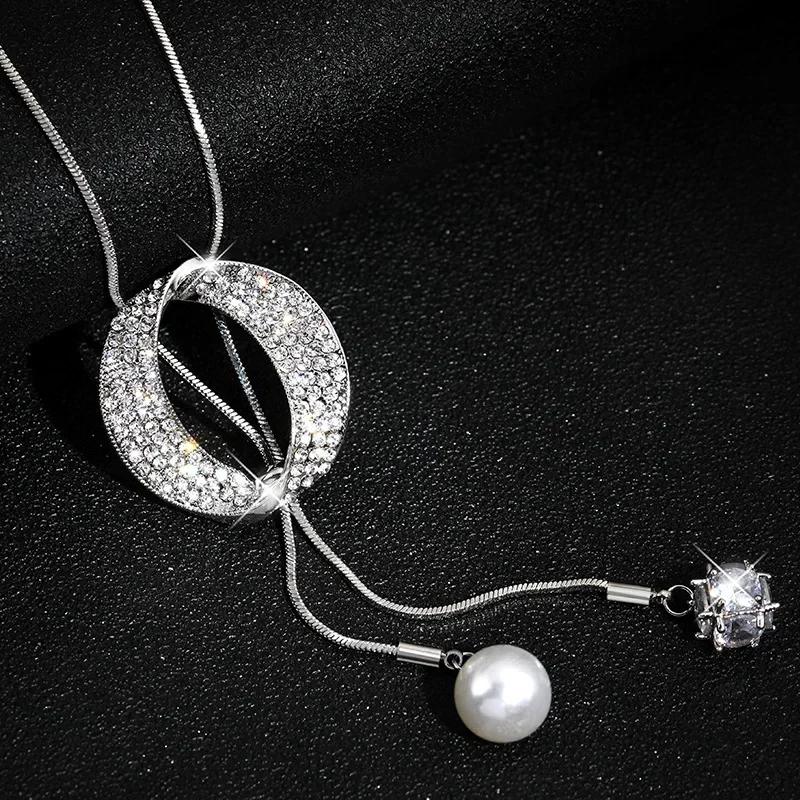 Long Necklaces & Pendants Vinatge Blue Square Necklace for Women Fashion Collier Femme