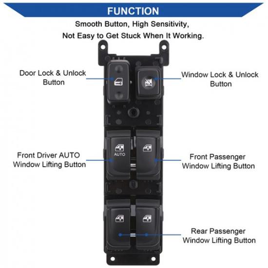 Power Window Switch Control Button For 2005 2006 2007 Hyundai Sonata 93570-3K010