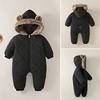 Kleinkind Baby Winter Warm Kapuzen-Jumpsuit Fleece-Body
