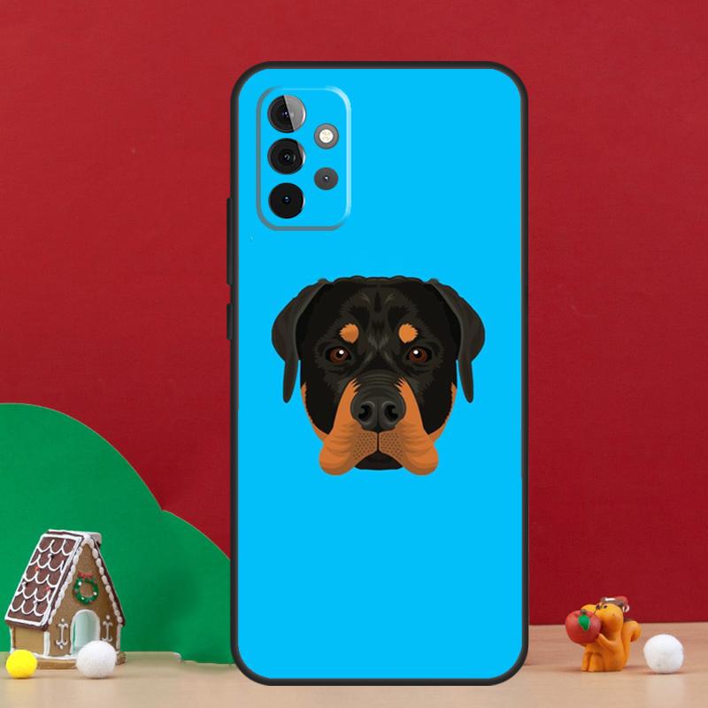 Cute Rottweiler Dog Case For Samsung Galaxy A54 A06 A16 A26 A36 A56 A53 A32 A52 A33 A13 A55 A35 A15 A14 A34 A17