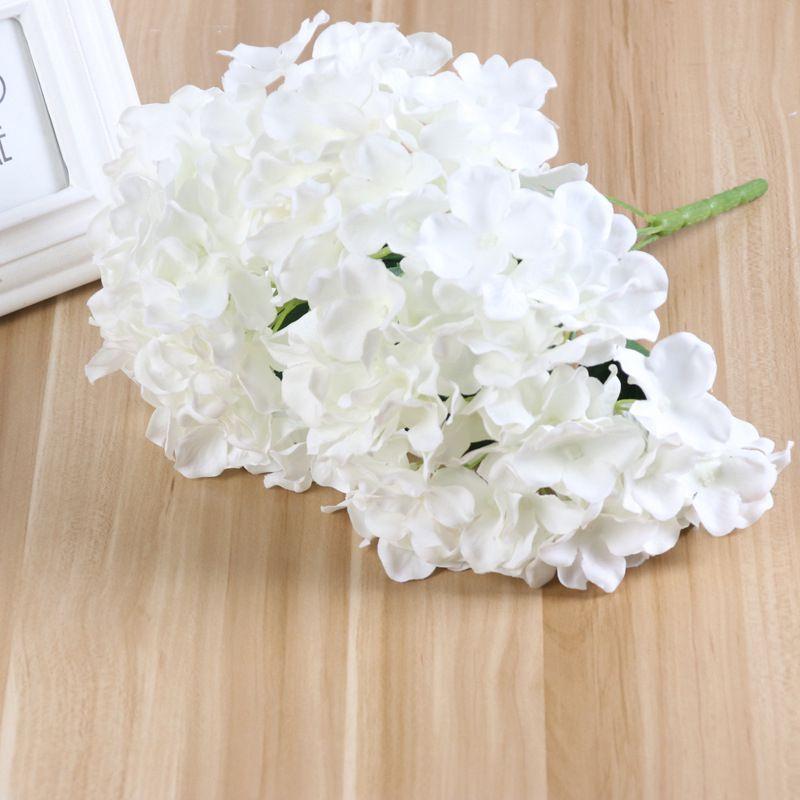 Exquisite 5 Heads Faux Silk Hydrangea Flowers Bouquet Ideal For Bridal Arrangements