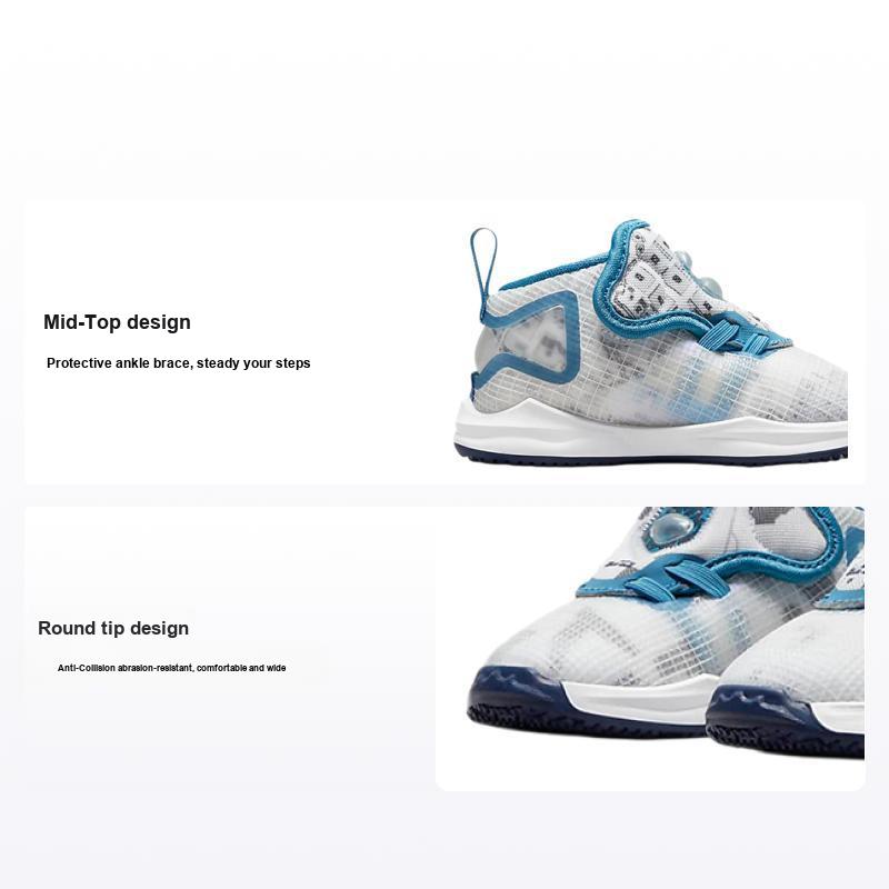 Space Jam x Nike LeBron 19 TD Tuta da Ginnastica Scarpe da Ginnastica da Bambino Bianco Blu-Void Blu Olandese DD0417-100